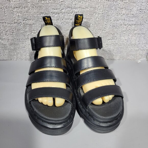 Dr Martens Blaire Womens Size US 7 Black Leather Platform Gladiator Sandals - Picture 2 of 14